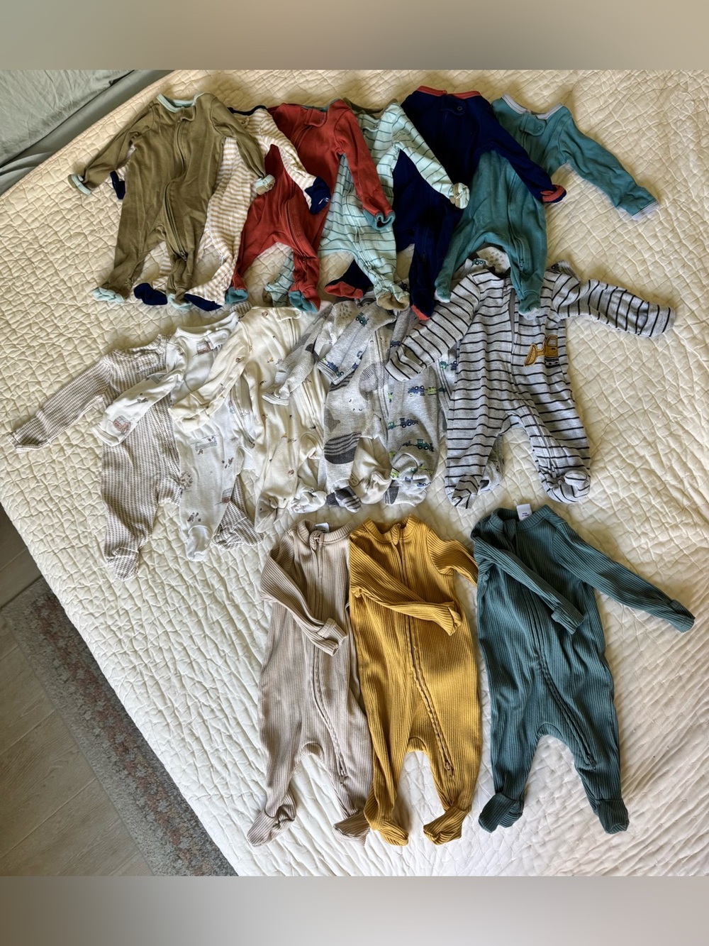 Newborn Footed Sleeper Lot of 15 - Unisex / Baby Boy - Target, Carters, Old Navy